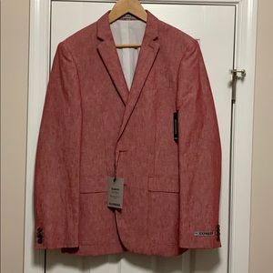 Red Linen Slim Fit sport coat by Express